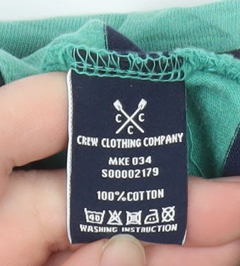 Crew Clothing Company Women Blue Striped Cotton T-Shirt XL