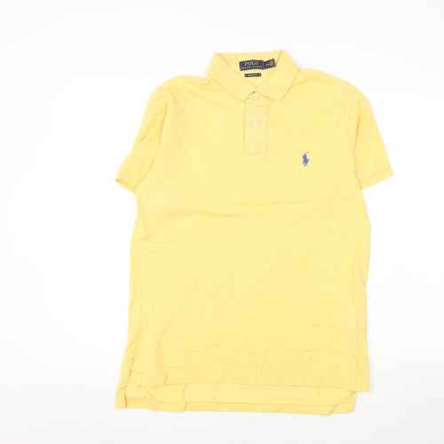 Ralph Lauren Men's Yellow Custom Fit Polo Shirt Size M