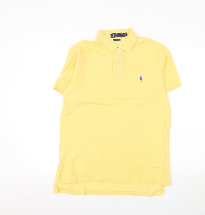 Ralph Lauren Men's Yellow Custom Fit Polo Shirt Size M