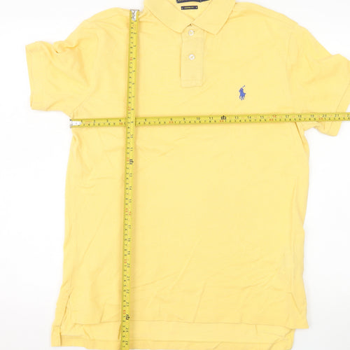 Ralph Lauren Men's Yellow Custom Fit Polo Shirt Size M