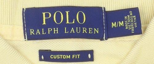 Ralph Lauren Men's Yellow Custom Fit Polo Shirt Size M
