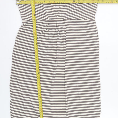Joules Women’s Grey Striped Knee Length Shift Dress Size 12