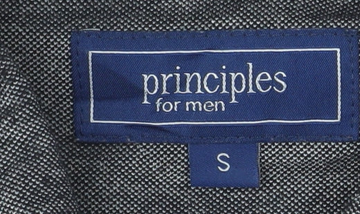 Principles Men’s Grey Long Sleeve Polo Shirt Size S