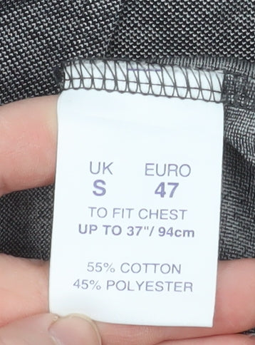 Principles Men’s Grey Long Sleeve Polo Shirt Size S