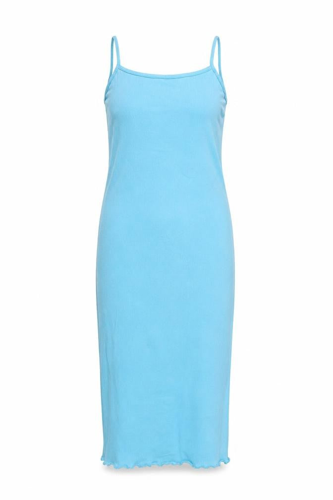 Front view of Collusion Women's Blue, size 12, Midi Slip Dress