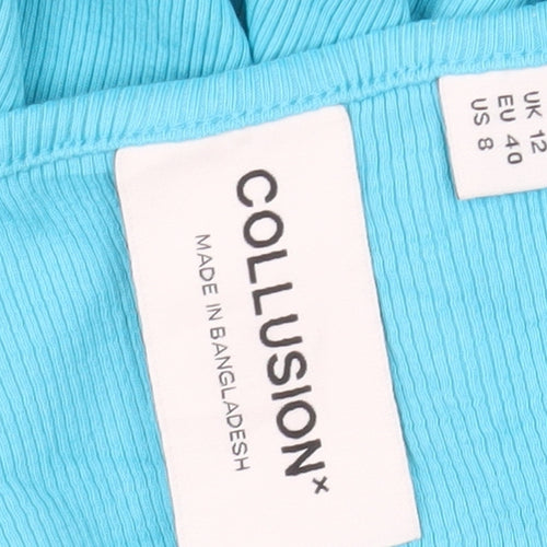 Collusion Women's Blue Size 12 Midi Slip Dress