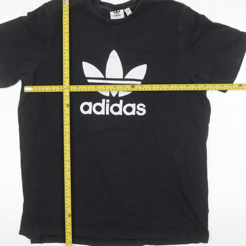 Adidas Men's Black Trefoil Logo Cotton Crew Neck T-Shirt Size L