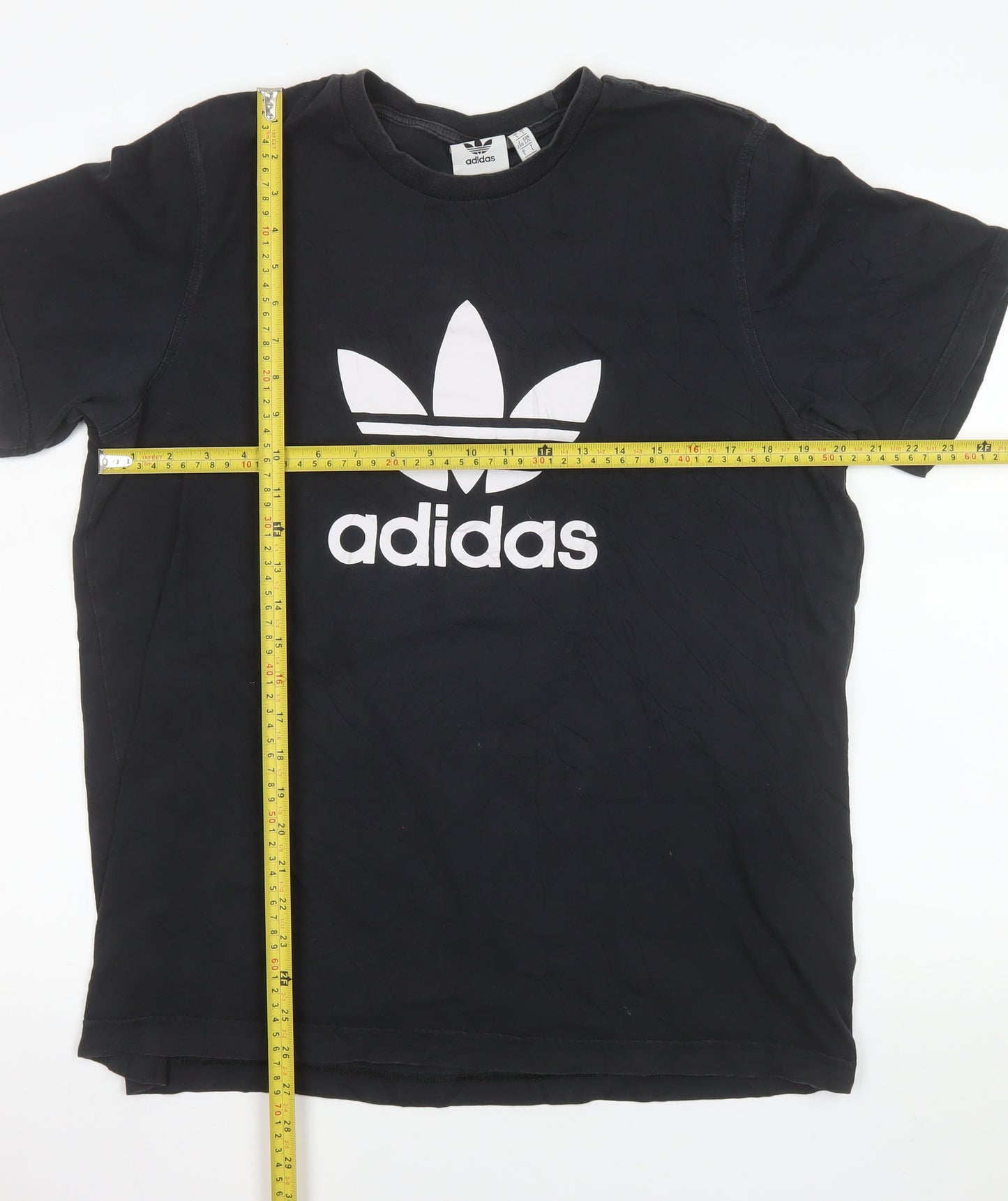 Adidas Men's Black Trefoil Logo Cotton Crew Neck T-Shirt Size L
