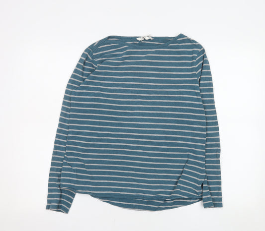 FatFace Women’s Blue Striped Long Sleeve Cotton T-Shirt Size 12