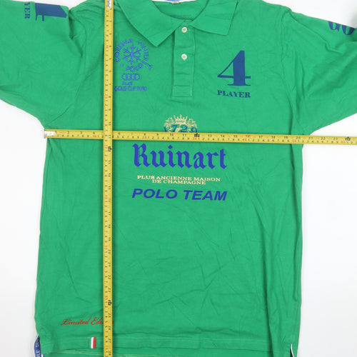 Cortina Polo Style Men's Green Long Sleeve Polo Shirt XL Cotton