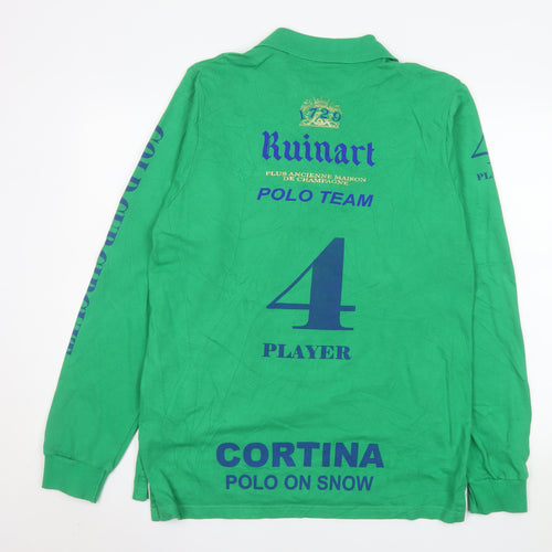 Cortina Polo Style Men's Green Long Sleeve Polo Shirt XL Cotton