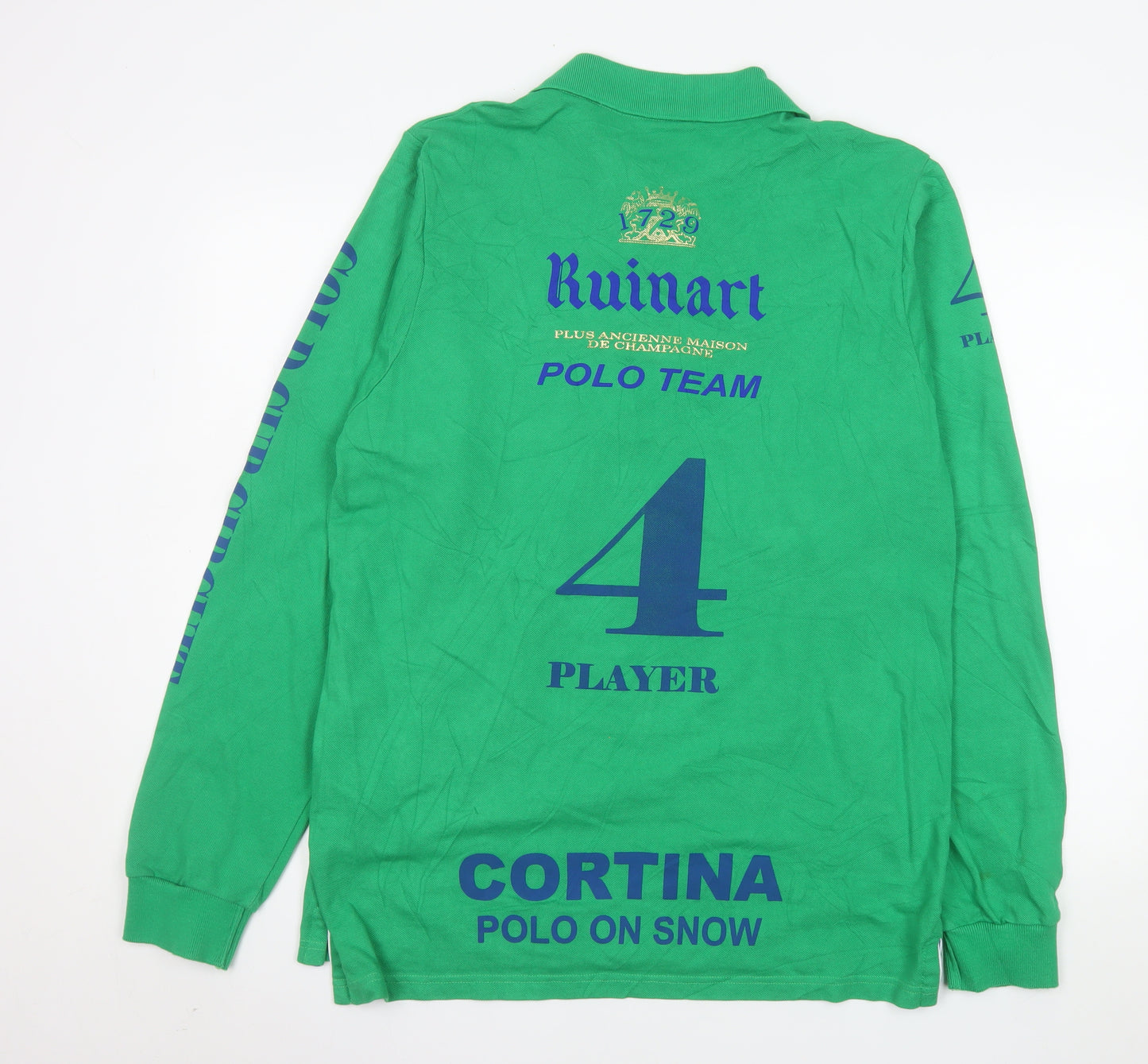 Cortina Polo Style Men's Green Long Sleeve Polo Shirt XL Cotton