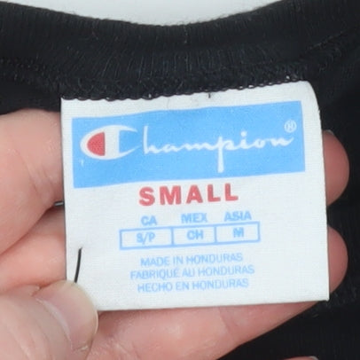 Champion Women's Black Cropped T-Shirt Small