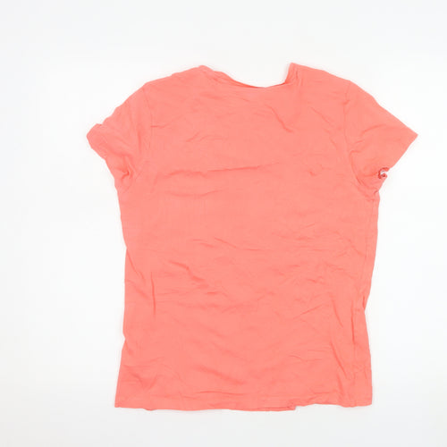 Puma Women Pink Basic Short Sleeve Cotton T-Shirt M