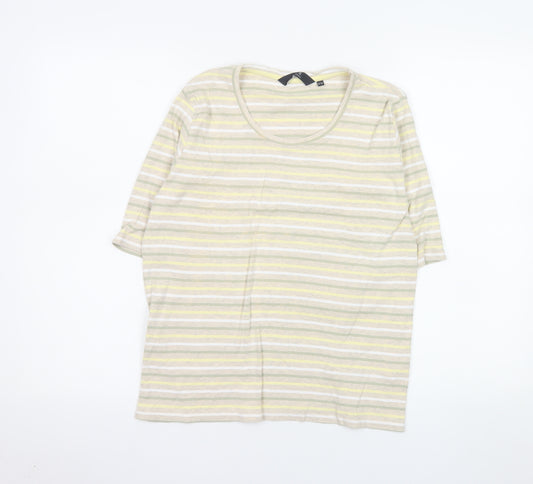 ISLE Essentials Women’s Multicoloured Striped Cotton T-Shirt Size 18