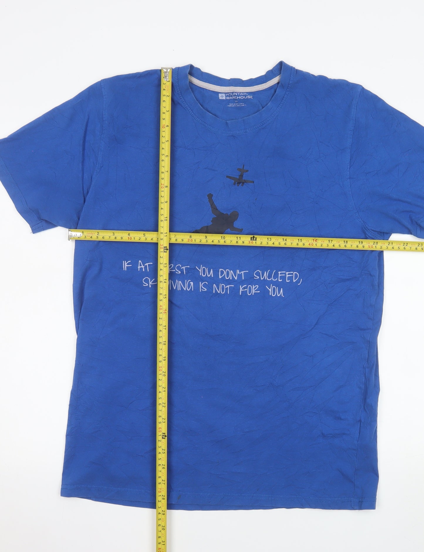 Mountain Warehouse Men Blue L Funny Graphic Cotton T-Shirt