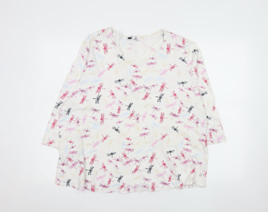 Dash Womens Multicoloured Cotton Dragonfly Print Blouse Size 22