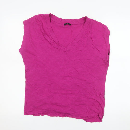 M&Co Women’s Pink V-Neck Sleeveless Jersey T-Shirt Size 14