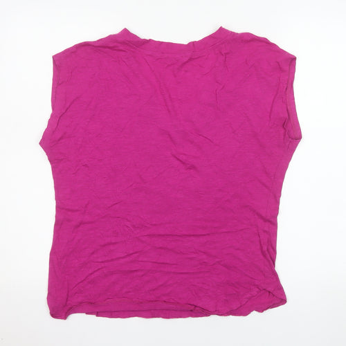 M&Co Women’s Pink V-Neck Sleeveless Jersey T-Shirt Size 14