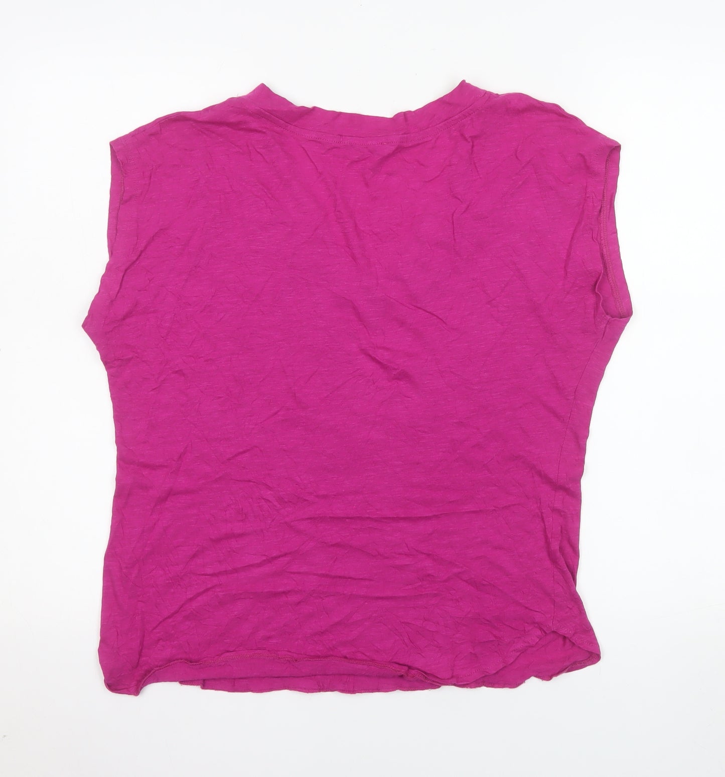 M&Co Women’s Pink V-Neck Sleeveless Jersey T-Shirt Size 14