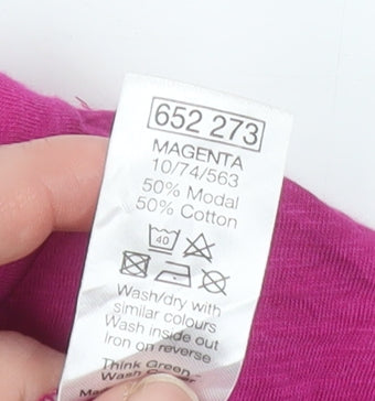 M&Co Women’s Pink V-Neck Sleeveless Jersey T-Shirt Size 14