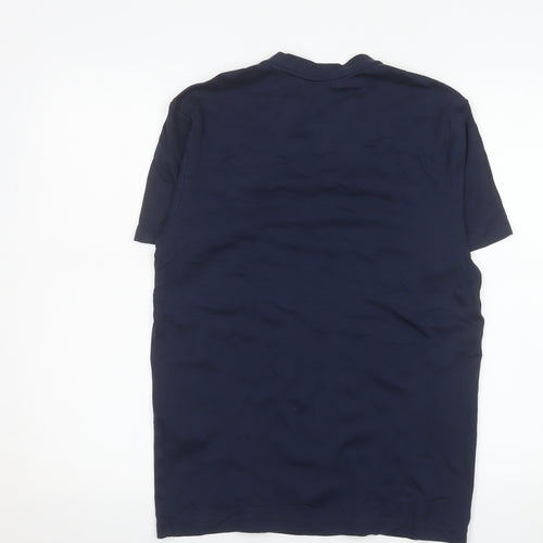 Charles Tyrwhitt Men's Blue Cotton Henley Polo Shirt Size S