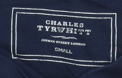 Charles Tyrwhitt Men's Blue Cotton Henley Polo Shirt Size S