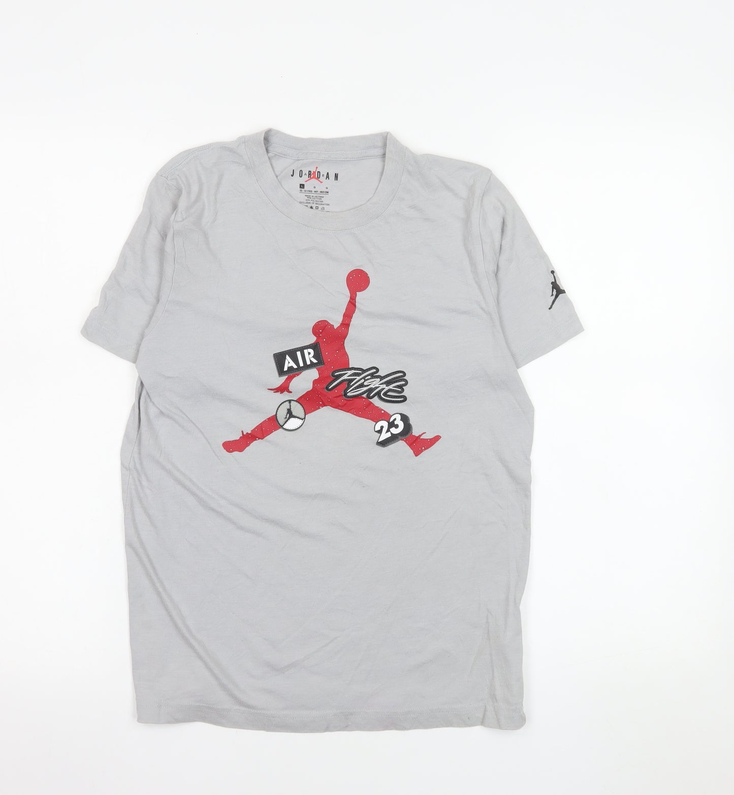 Jordan Boys Grey Air 23 Graphic T-Shirt 12-13 Years Basketball Style