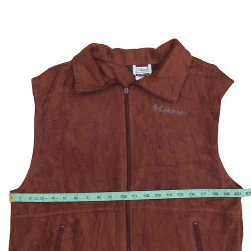 Columbia Men's Brown Fleece Waistcoat M Zip Pockets Outdoor Vest