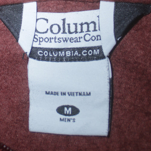 Columbia Men's Brown Fleece Waistcoat M Zip Pockets Outdoor Vest