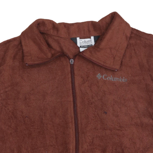 Columbia Men's Brown Fleece Waistcoat M Zip Pockets Outdoor Vest