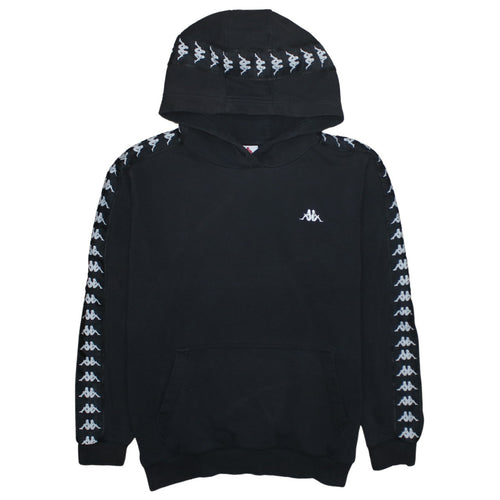 Kappa Boys Black Logo Tape Pullover Hoodie Size 14-15 Years