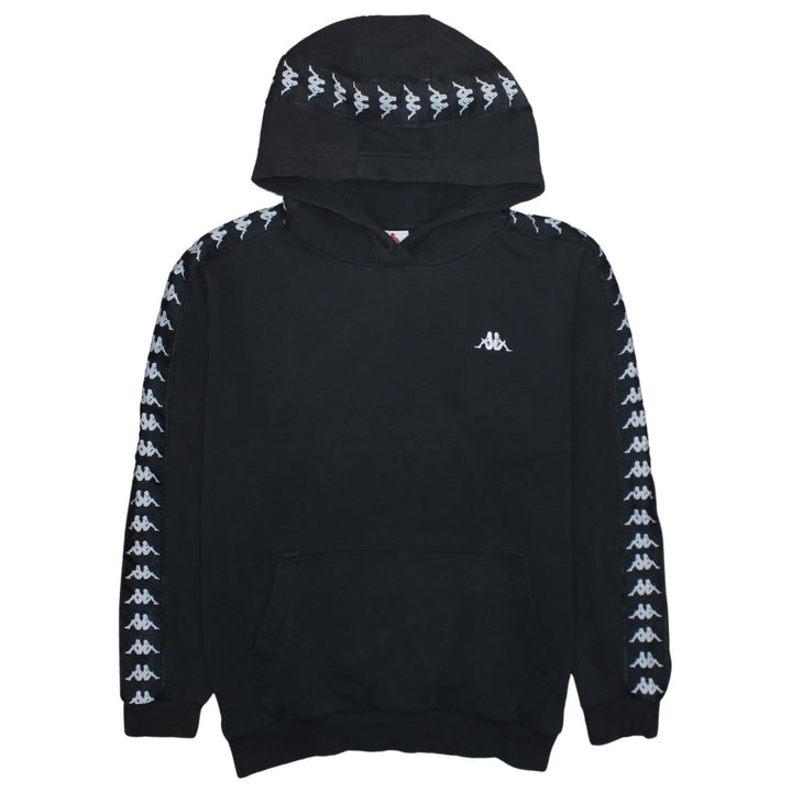 Kappa Boys Black Logo Tape Pullover Hoodie Size 14-15 Years