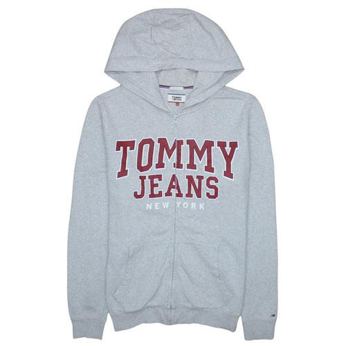 Tommy Jeans Men's Grey Full Zip Hoodie XL Regular Fit