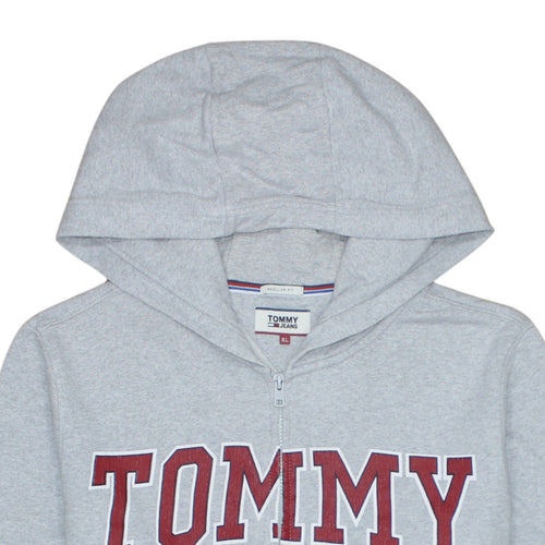 Tommy Jeans Men's Grey Full Zip Hoodie XL Regular Fit