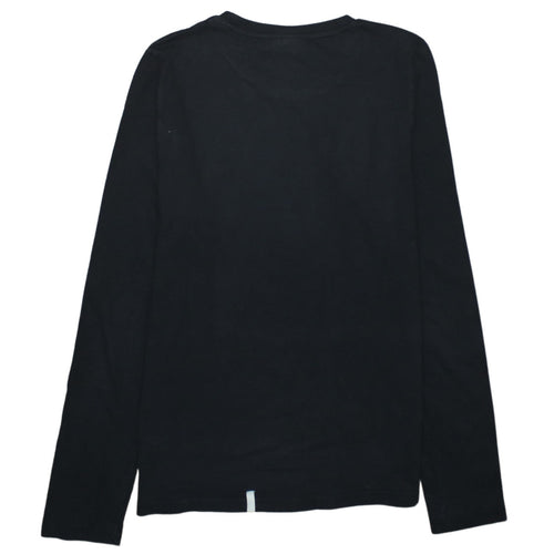 Puma Boys Black Long Sleeve Crew Neck Sports Logo Cotton T-Shirt XS