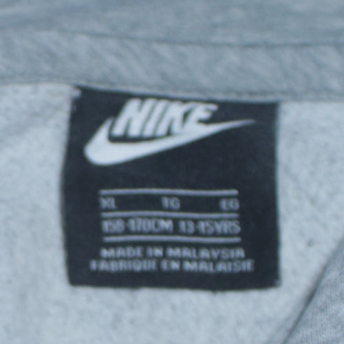 Nike Boys Grey XL Pullover Hoodie Sweatshirt 13-15 Years Cotton Blend