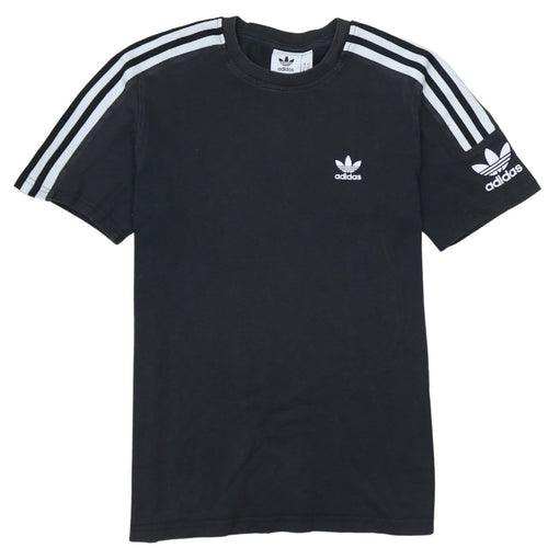 Adidas Men's Black Crew Neck Short Sleeve Cotton Sports T-Shirt S