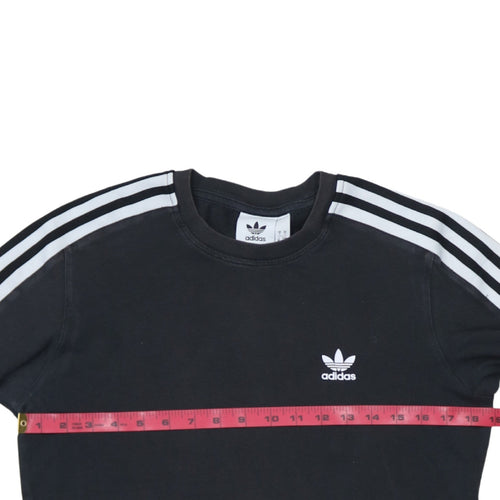 Adidas Men's Black Crew Neck Short Sleeve Cotton Sports T-Shirt S