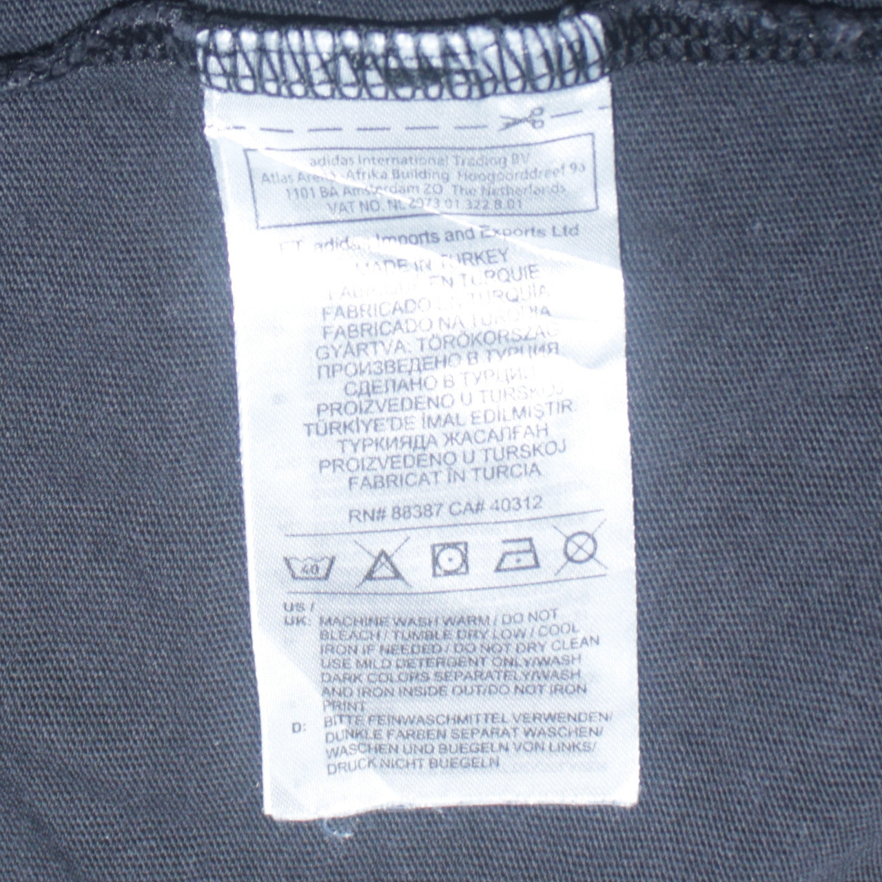 Adidas Men's Black Crew Neck Short Sleeve Cotton Sports T-Shirt S