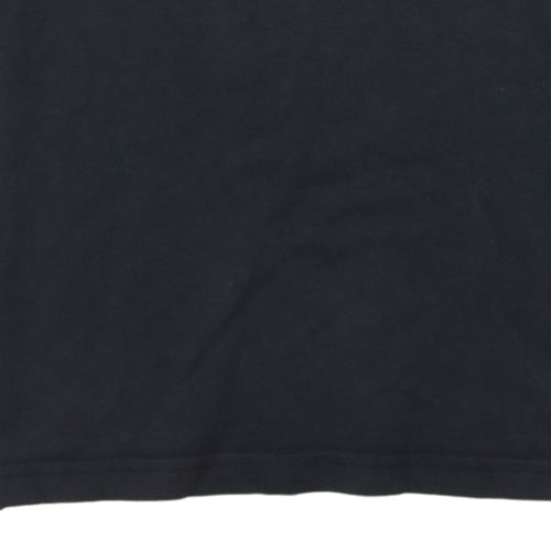 Adidas Men's Black Crew Neck Short Sleeve Cotton Sports T-Shirt S