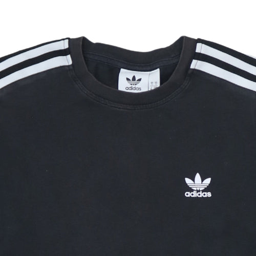 Adidas Men's Black Crew Neck Short Sleeve Cotton Sports T-Shirt S