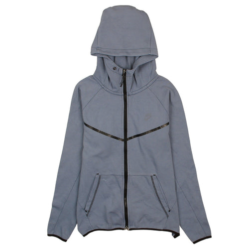 Nike Men's Blue Full Zip Hoodie Size M High Neck Sportswear