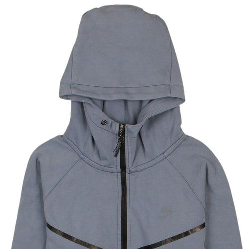 Nike Men's Blue Full Zip Hoodie Size M High Neck Sportswear