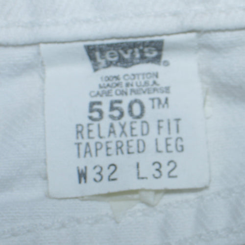 Levi's Women White 550 Tapered Relaxed Fit Jeans W32 L32