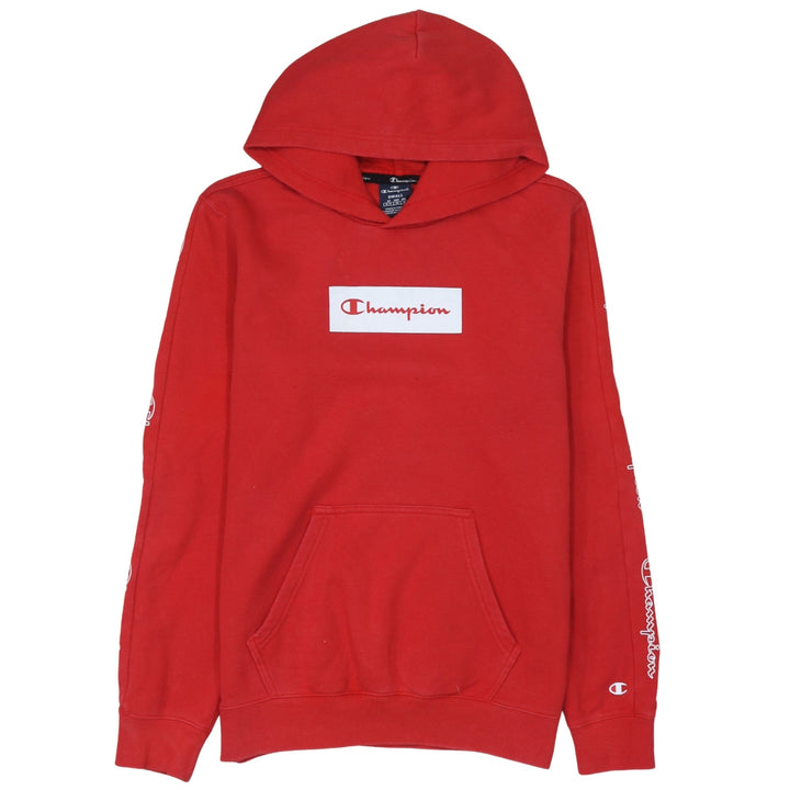 Champion Men's Red Pullover Hoodie Small Logo Fleece Sweatshirt