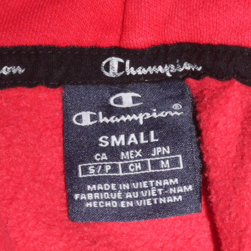 Champion Men's Red Pullover Hoodie Small Logo Fleece Sweatshirt