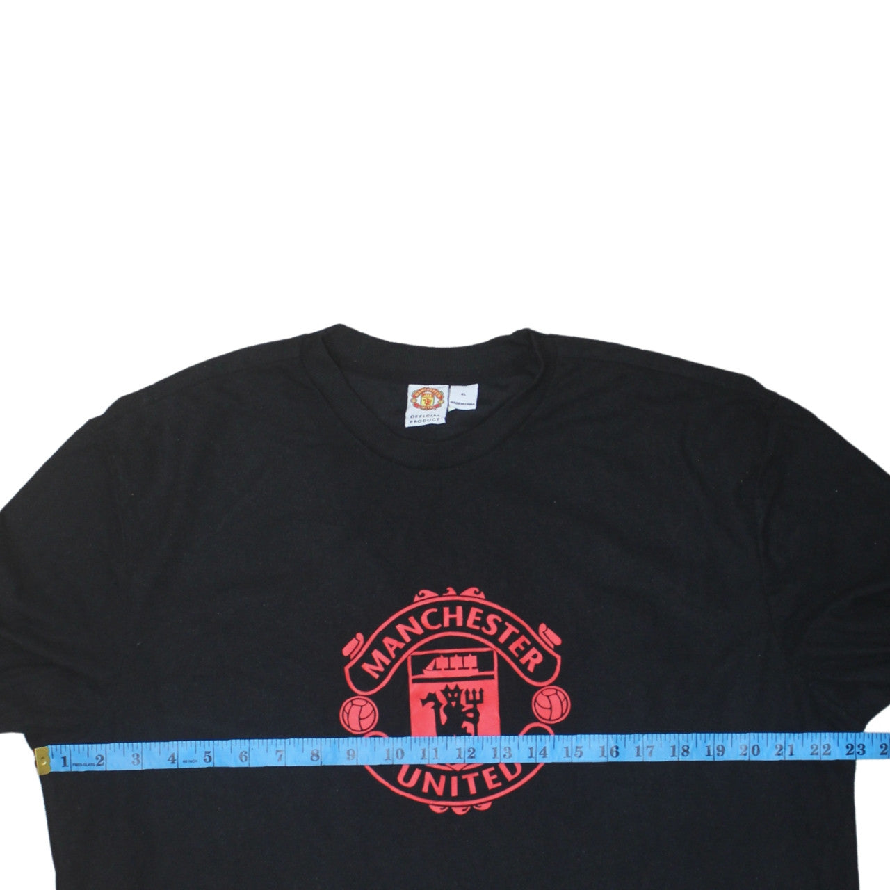 Manchester United Men's Black Long Sleeve XL Cotton T-Shirt
