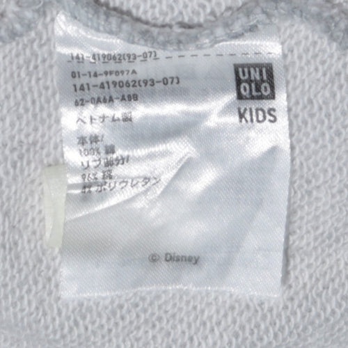 Uniqlo Girls Grey Disney Pullover Sweatshirt 14 Years Long Sleeve Graphic
