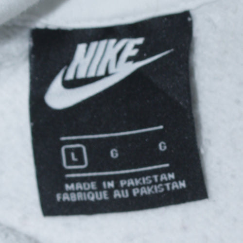 Nike Men's White Pullover Hoodie Size L Sports Fleece Sweatshirt